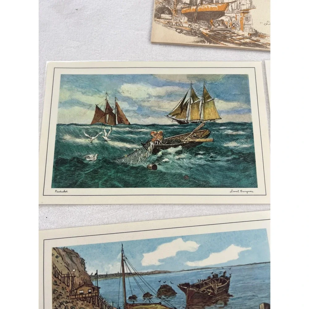 Vintage Lionel Barrymore Masterpiece Dinner Mats Set of 4 Nautical Marine Scenes